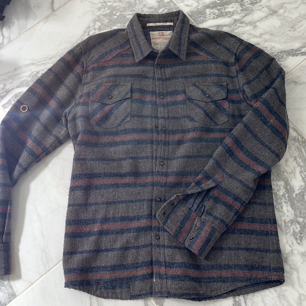 SCOTCH & SODA Mens Plaid Shirt/Jacket